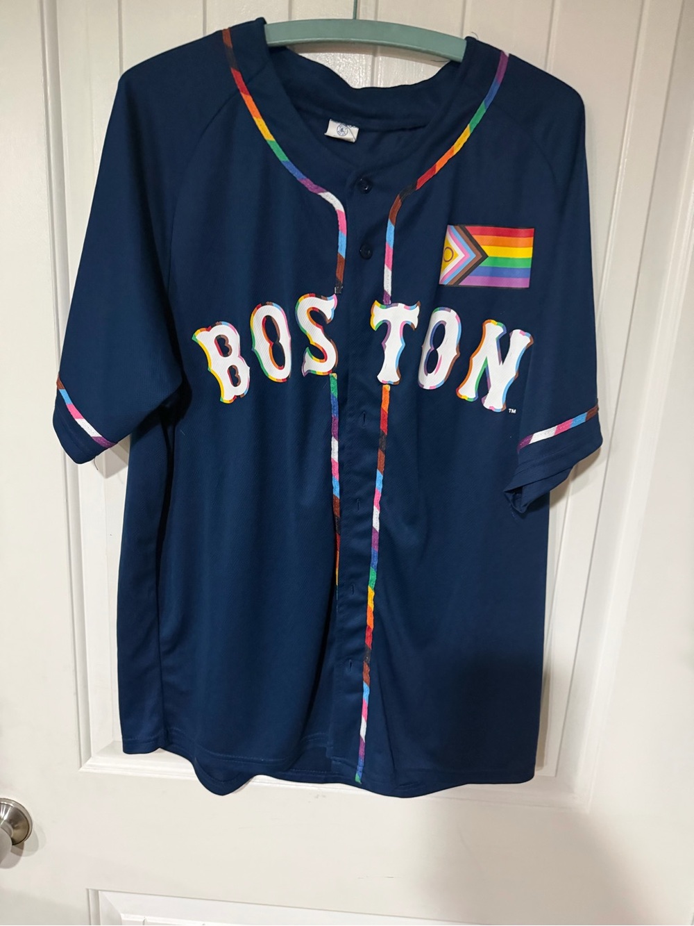 Navy Boston Red Sox Pride Night Baseball-Style Jersey